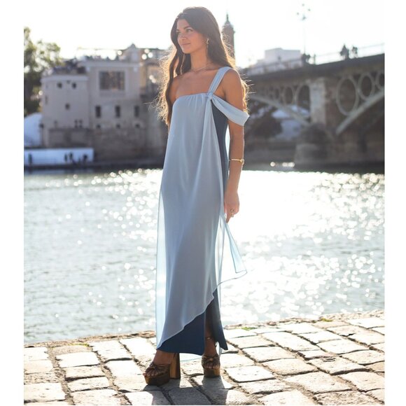 The-ARE ALMERIA DRESS - BLUE - Picture 1 of 4